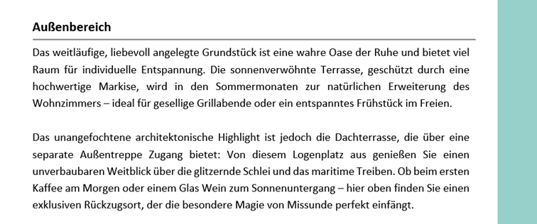 Ausschnitt aus einem Immobilien-Exposé